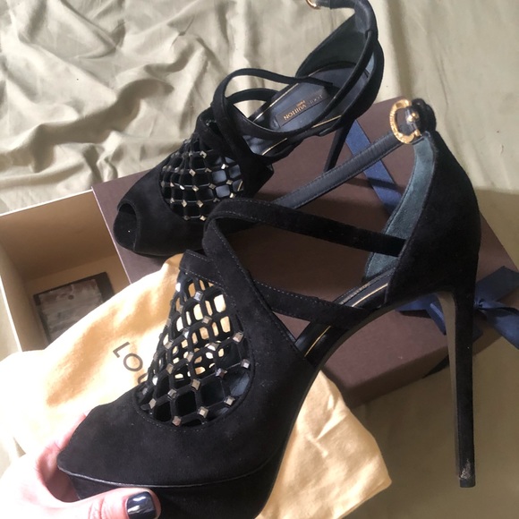 Louis Vuitton Suede Heels - Picture 1 of 3